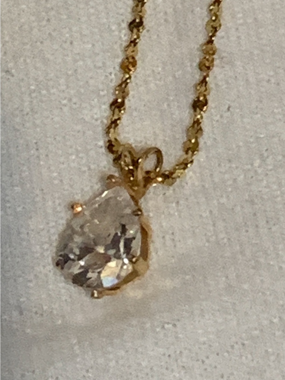 Gold Solitaire Pendant Necklace 18KT - Picture 8 of 8